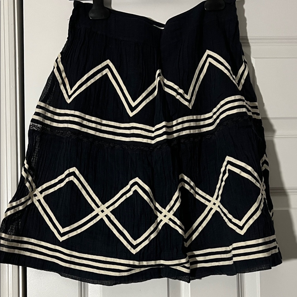 Lilu Black and White A-Line Skirt